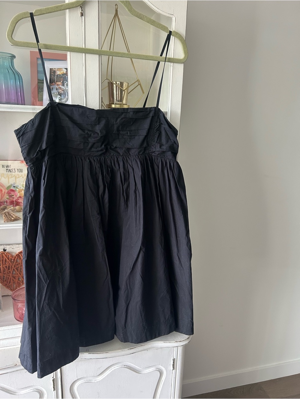 Sunday Best Black Spaghetti Strap Babydoll Dress